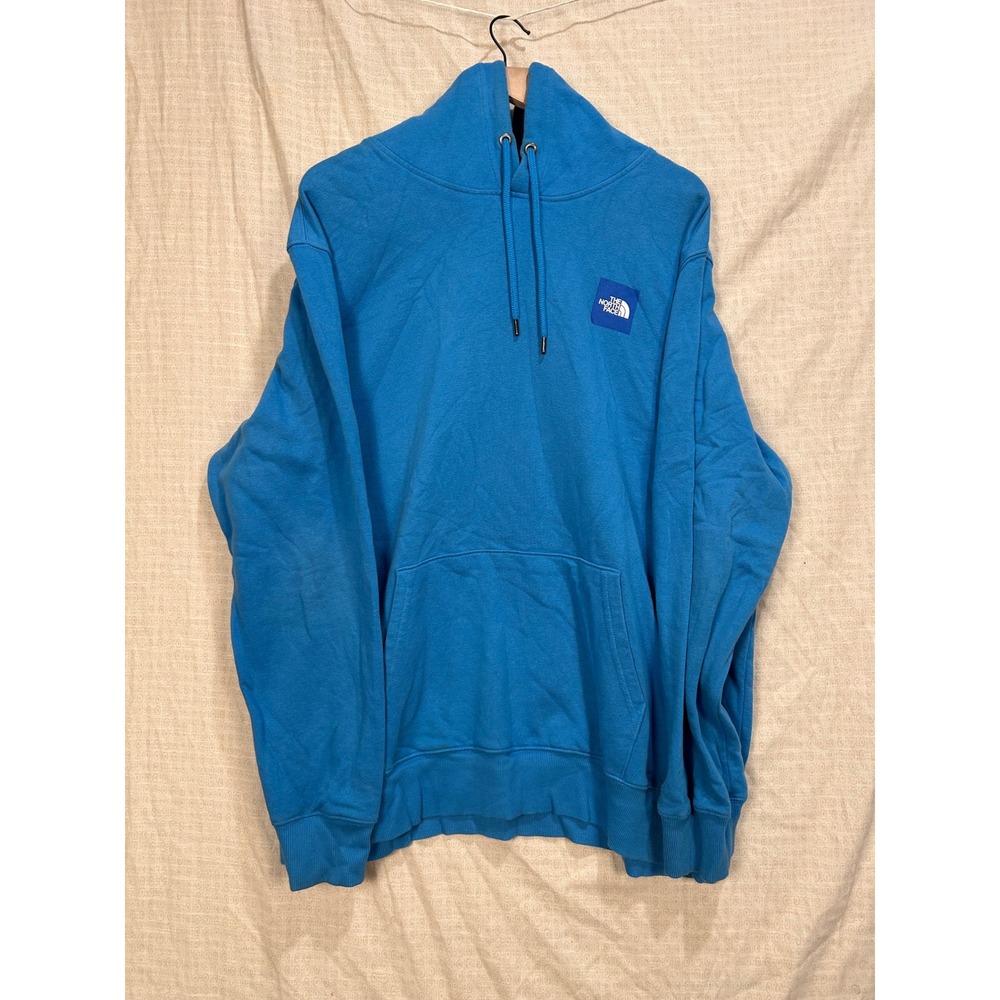 The North Face Mens XXL Blue Pullover Hoodie Logo Patch Pocket Sweatshirt #2126